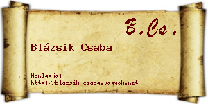 Blázsik Csaba névjegykártya
