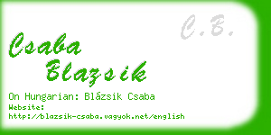csaba blazsik business card